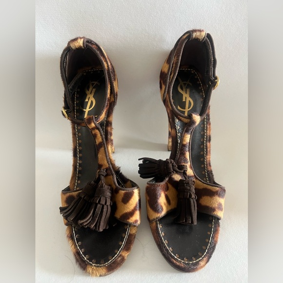 Yves Saint Laurent Shoes - YSL Cheetah Calf Hair Heels